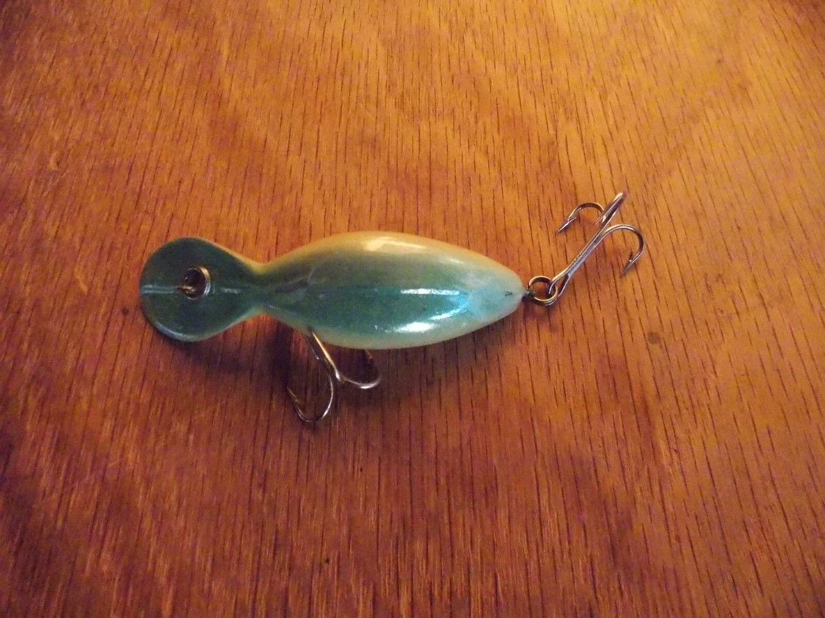 OLD HEDDON PEPSIPOLLY ペプシポリーパ−ルカラー Heddon Tadpolly Lure (RARE Sky Blue & Pearl) G-Finish 3