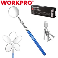 WORKPRO 2-in-1 Telescoping Inspection Mirror Magnetic Pick-Up Tool Round Mirrors