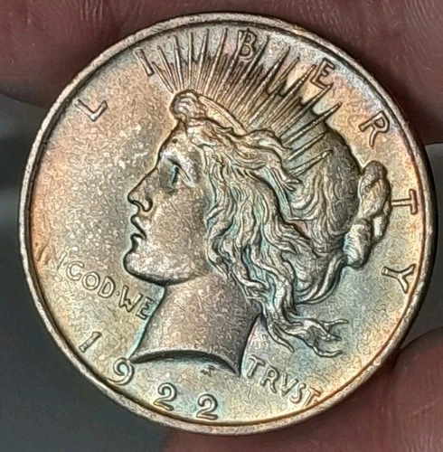 1922- D Peace Dollar BU - Beautiful Toning #4