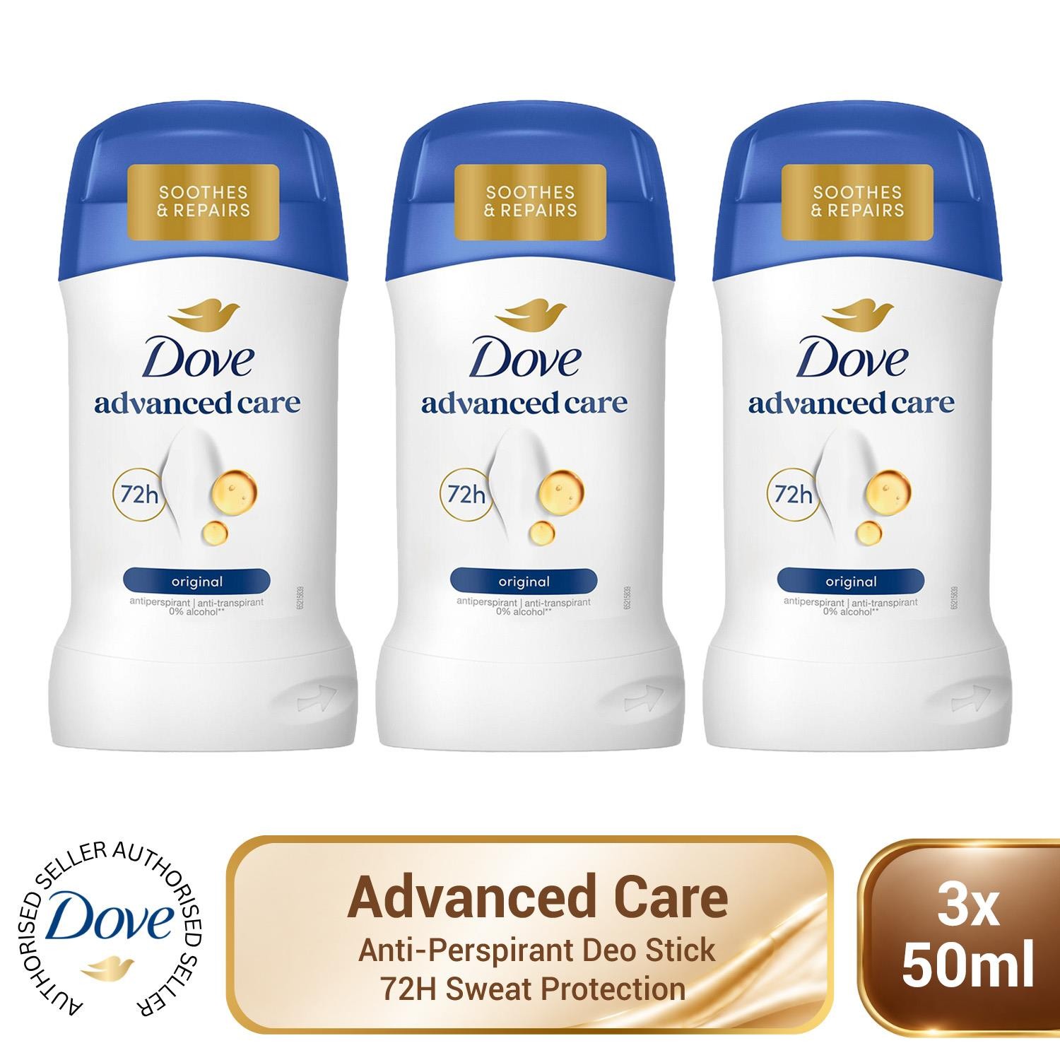Dove Women's White 'Antiperspirant' Deo Stick W/ 72H Sweat Protection 50Ml, 3Pack In - Image 6
