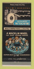 Matchbook Cover - Macklin Grinding Wheel Abrasive Jackson MI 30 Strike