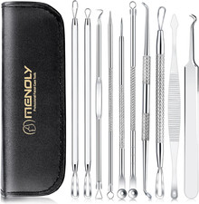MENOLY Pimple Popper Tool Kit 10 Pcs Blackhead Remover Tool Zit Popper for Blemi