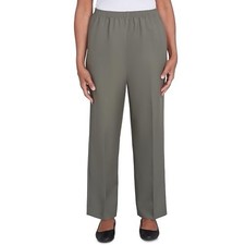 Alfred Dunner Women's Classic Full Elastic Medium Length Pant Size 12 Olive