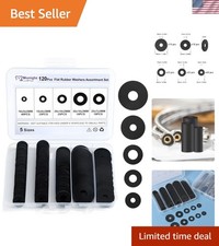 Complete 120Pcs Rubber Washers Assortment in Convenient Storage Box - 5 Sizes