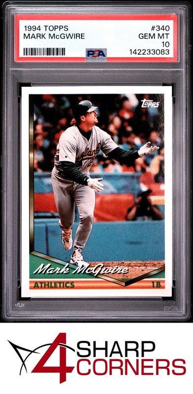1994 TOPPS #340 MARK McGWIRE ATHLETICS PSA 10