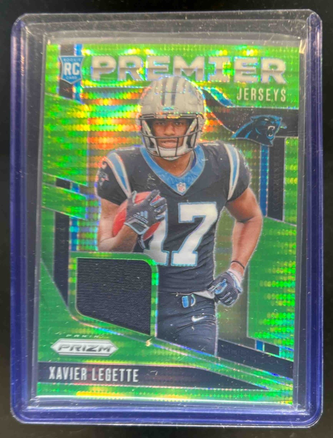 2024 Prizm Xavier Legette Premier Jerseys Neon Green Pulsar RC #PJ-XLE Panthers