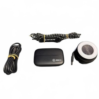 Elgato HD60 S+ Game Capture Device mit Chat Link Pro Kabel und Razer Kiyo X