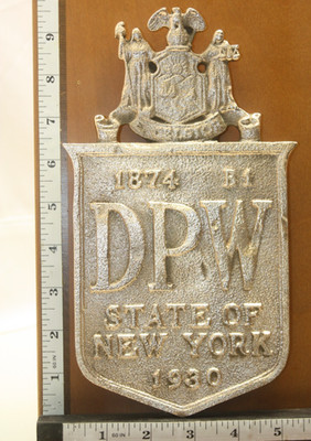1874-1930 Excelsior B1 State of New York Solid Bronze Bridge Plaque 9.25 by 5.50