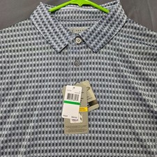 NWT PGA TOUR Men's Golf Polo Athletic fit Short Sleeve Shirt Large Gray MSRP 68