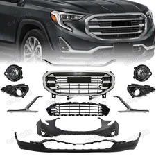 Front Bumper Cover Grille Assembly Kit For 2018-2021 GMC Terrain W/ Fog Light