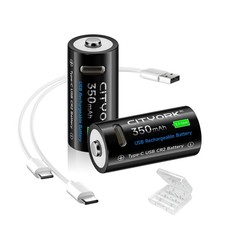 CITYORK USB AA-CR2 Lithium ion Rechargeable Battery, 350mAh Rechargeable... 