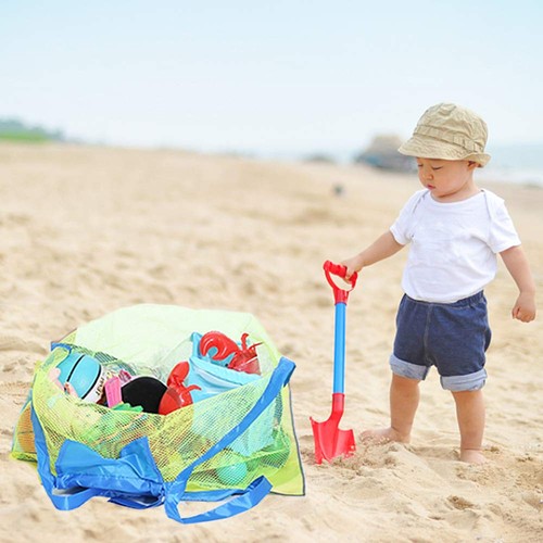 Bolsas de juguete de arena de playa de malla, extra grandes, bolsas plegables bolsa de almacenamiento rápida... - Imagen 4 de 5