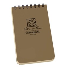 Rite in the Rain Weatherproof Top Spiral Notebook, 3" x 5", Tan Cover, Univer...