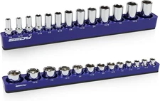 2-Piece 3/8"-Drive SAE Magnetic Socket Organizer Set (Holds 26 Sockets) - Detach