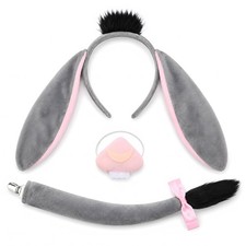 2Pcs Donkey Costume for Adult Set Include Donkey Ears Headband and Tail for H...