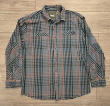 Howler Brothers Harkers Flannel Shirt Mens XL Blue Red Plaid Button Heavyweight