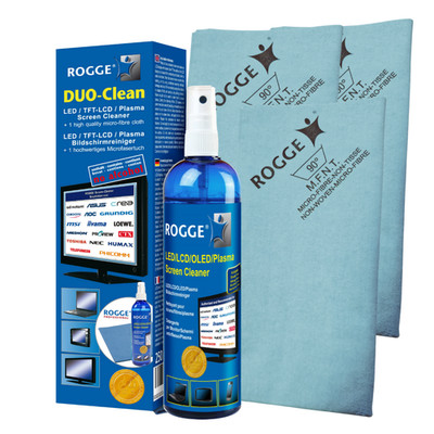 ROGGE DUO-Clean Original 250ml Bildschirmreiniger LCD/TFT/LED/OLED + 3 MF Tücher