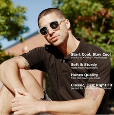 Hanes men's x Temp Short sleeve Polo Shirt midweight Men's shirt