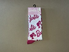 1 Pair Of Mattel  Barbie  Crew Socks, Fits Women  s Shoe Size 9-13, New With Tags