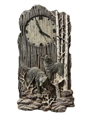 Vintage Wall Clock Wolf