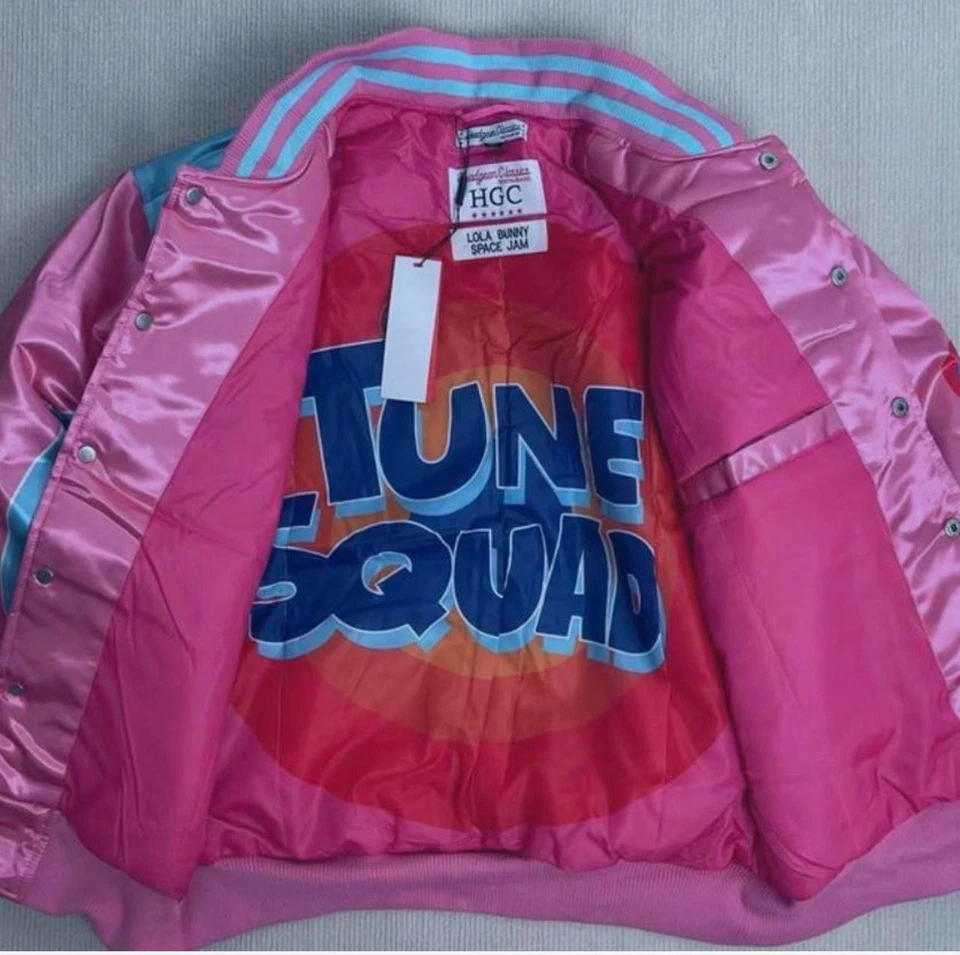 NEW!  RARE (Space Jam) Looney Tunes pink  Galaxy Bomber  Size- XL - Image 2 of 4
