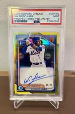 2024 Bowman Chrome Wilfredo Lara  Prospect Yellow Refractor Auto /75 PSA 9
