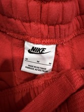 Nike kids Red Fleece Jogger Pants M Elastic Waist Tapered Leg Cotton