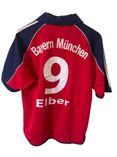 Maglia calcio vintage Adidas Bayern Monaco #9 Giovane Elber uomo media rossa