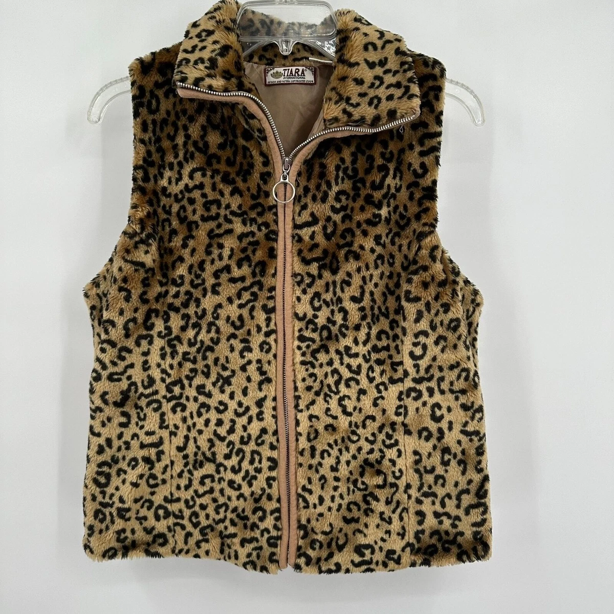 leopard faux fur vest products for sale | eBay