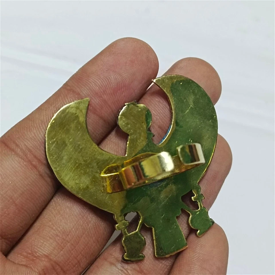 Anillo Halcón Faraónico - Joyería Símbolo Horus Egipcio en Tonos Dorados y Azules Foto 4 de 4