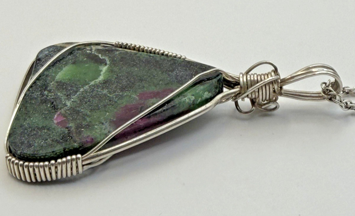 Natural Ruby Zoisite Gemstone Sterling Silver Wir… - image 6