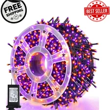 500 LED Halloween Purple and Orange String Lights 164 Ft Decor For Haunted House