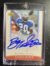 2006 UD Legends Barry Sanders. Detroit Lions. Autographed