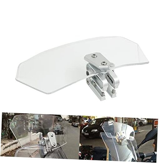 Motorcycle Adjustable Clip On Windshield Extension Spoiler W