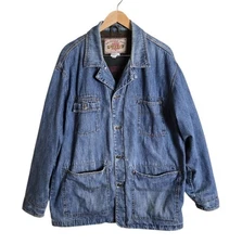 The Territory Ahead Unisex Denim Fleece Lined Barn Chore Jacket. Size XL