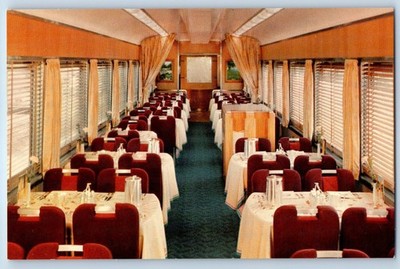 c1930's Dining Car On Southern Pacific's New Shasta Daylight Vintage Postcard