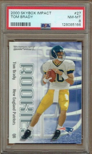 2000 Impact #27 Tom Brady RC - PSA 8 NM-MT