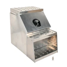 25"x28"x18" Aluminum Side Mount Semi Truck Tool Box Saddle Step Open Wide Design