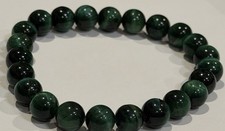Green Tiger Eye 8mm Beaded Healing Chakra Strength Bracelet Gemstone Crystal