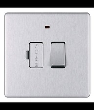 BG  FBS52 Flatplate Screwless 13A Switched Fused Connection Unit Brushed Steel