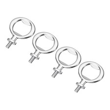 Bottle Opener, 4Pcs 53mm - Zinc Alloy Threaded Hardware for DIY Craft (Silver)