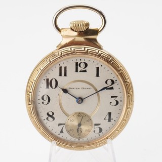 1925 10K GOLD FILLED SOUTH BEND 21J RAILROAD GRADE 227 POCKET WATCH SIZE 16