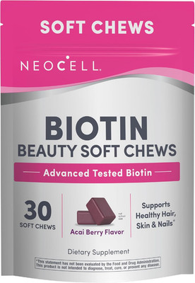 Biotin Soft Chews 10000mcg 30 Chewables Hair Skin Nails NeoCell