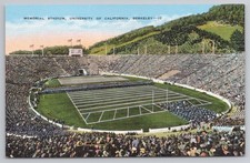 Memorial Stadium at University of California in Berkeley CA c1940s Postcard