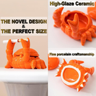 Novelty Cool Crab Ashtray with Lid, Ceramic Unique Ash Tary for Cigarette Cigar