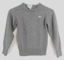 Vintage Izod Lacoste sz M 6-7 Sweater gray wool blend kids boys 0725
