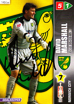 Norwich City F.C David Marshall Hand Signed Championship 2008 Panini Card. - Picture 1 of 1