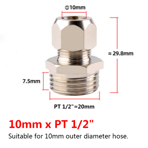 4mm - 16 mm Straight Bite Type Ferrule Fittings Union Male thread Nickel-plated - Picture 21 of 28