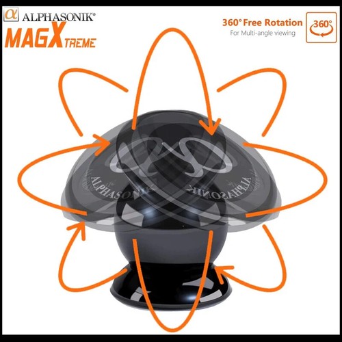 Alphasonik Support Téléphone Portable Universel Magnétique 360 Rotatif Support Tableau de Bord Voiture - Photo 3 sur 4