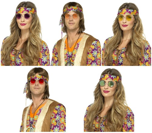 Adult Hippie Festival Glasses Music Icon Fancy Dress Party Accessory